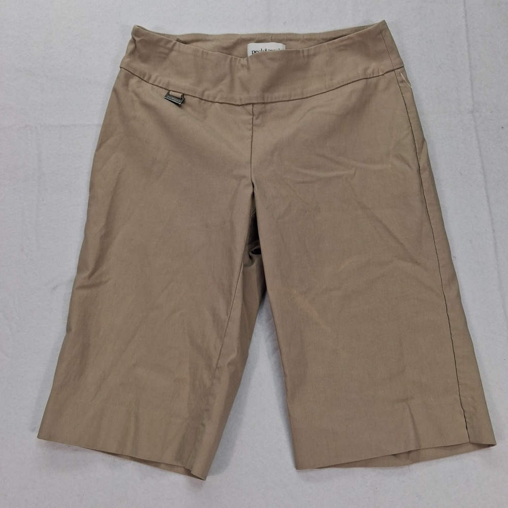 Peck & Peck Shorts Womens 6 Bermuda Tan Stretch Pull On EUC
